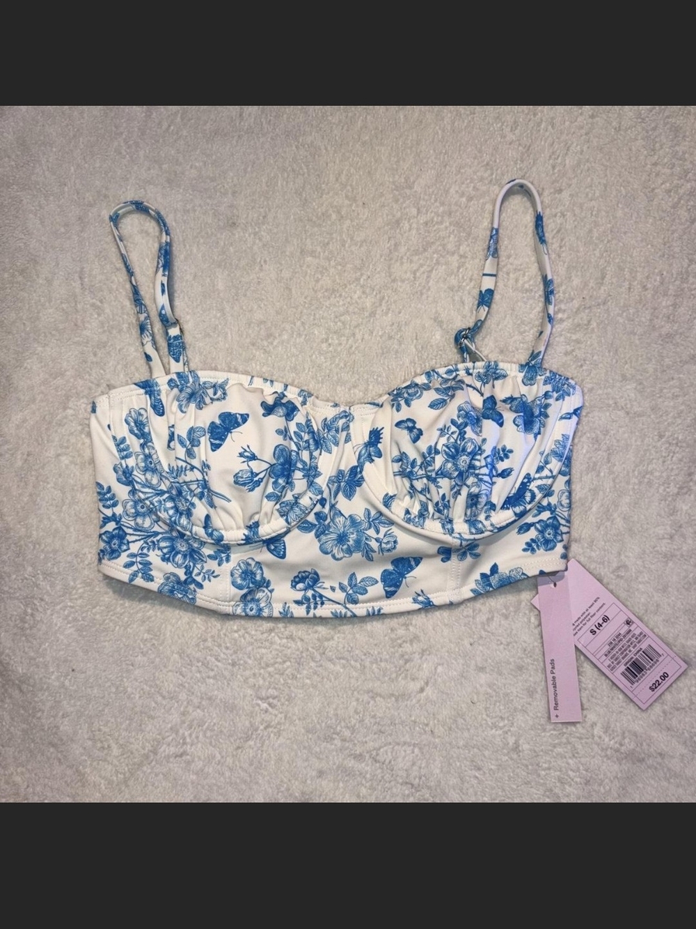 NWT Wild Fable Bikiki Blue Floral 238-16-3244 Target Z91K6M 199592886021